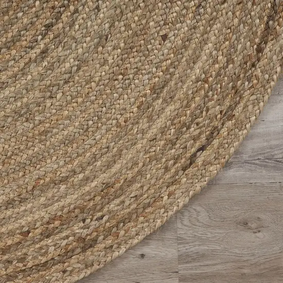 9' Brown Oval Shaped Jute Area Rug Photo 6