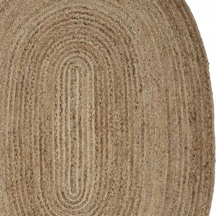 Natural Jute Hand Braided Oval Rug Photo 2
