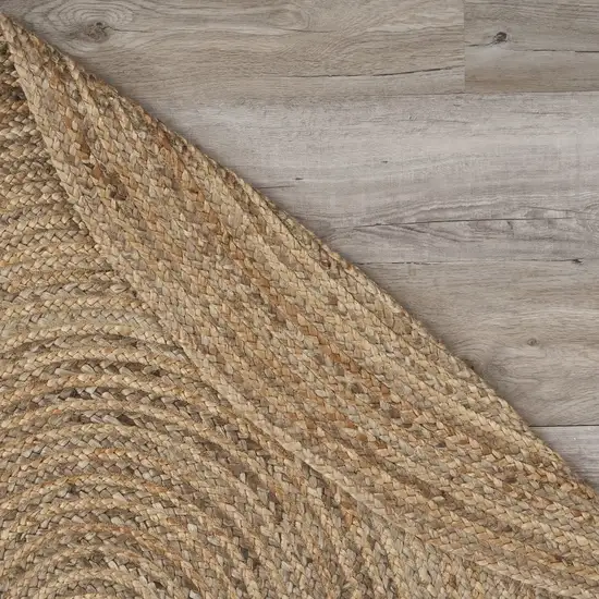 9' Brown Oval Shaped Jute Area Rug Photo 5