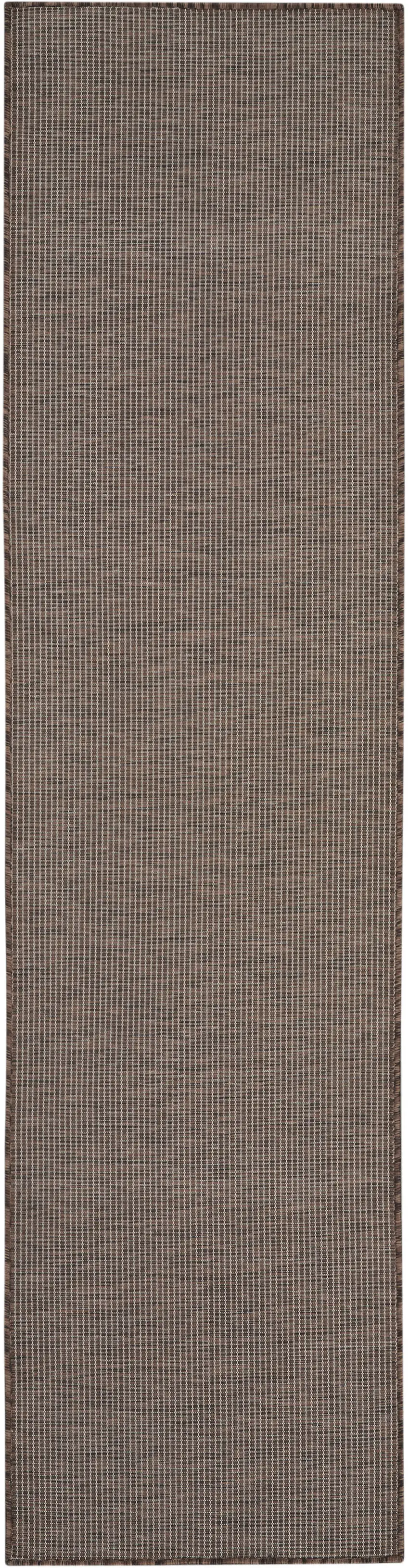 8' Brown Power Loom Runner Rug Photo 1