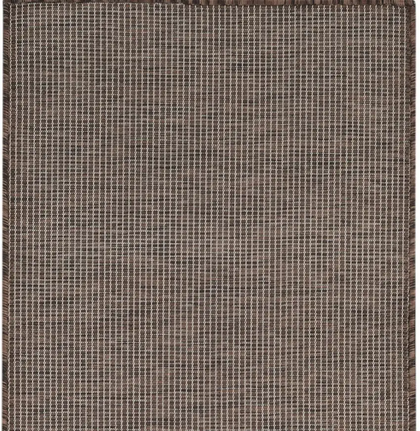8' Brown Power Loom Runner Rug Photo 4