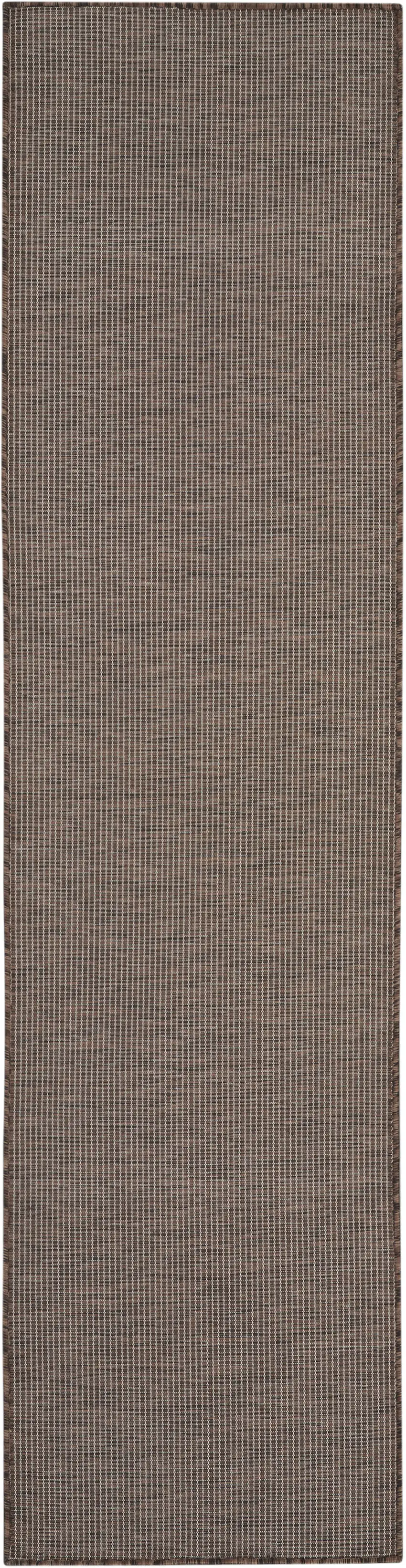 8' Brown Power Loom Runner Rug Photo 2