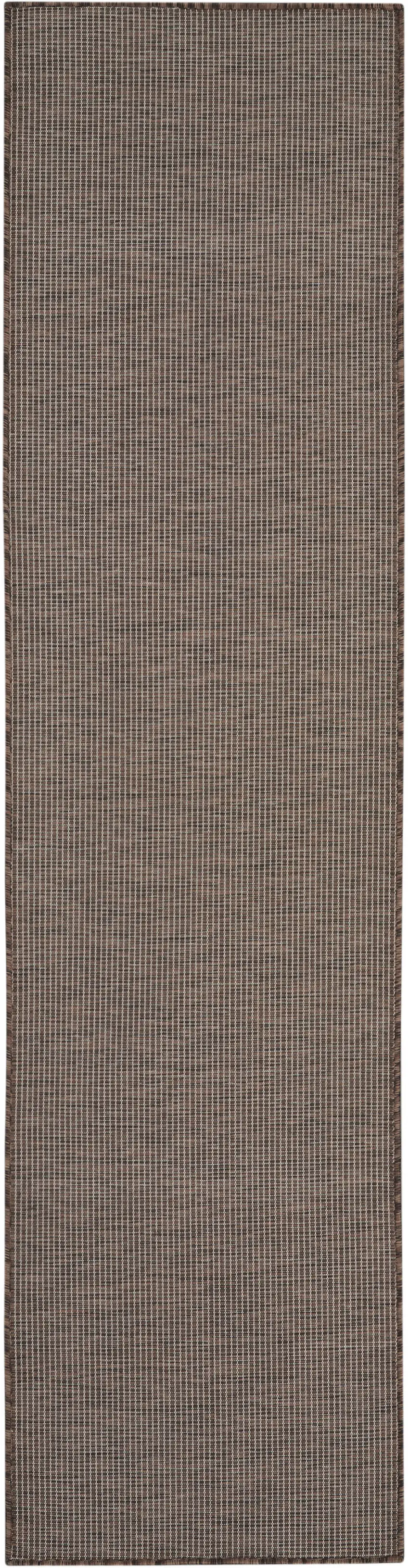 8' Brown Power Loom Runner Rug Photo 2