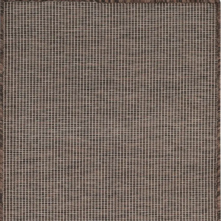 8' Brown Power Loom Runner Rug Photo 8