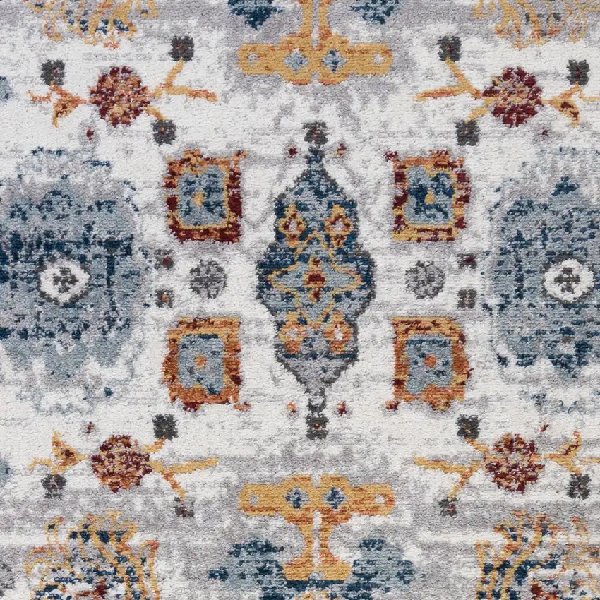 6' Brown Round Floral Power Loom Area Rug Photo 4