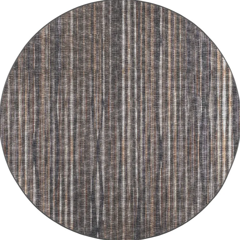 10' Brown Round Ombre Tufted Handmade Area Rug Photo 4