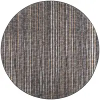 Photo of 10' Brown Round Ombre Tufted Handmade Area Rug