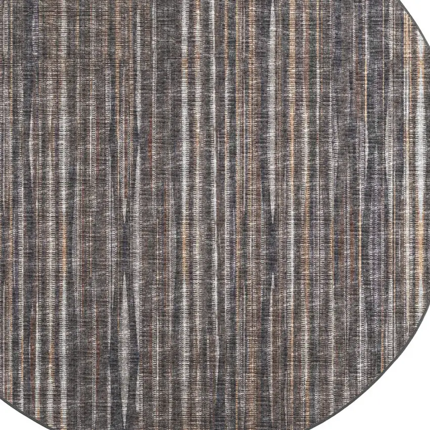 4' Brown Round Ombre Tufted Handmade Area Rug Photo 5