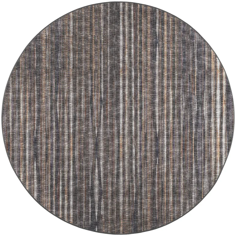 4' Brown Round Ombre Tufted Handmade Area Rug Photo 1
