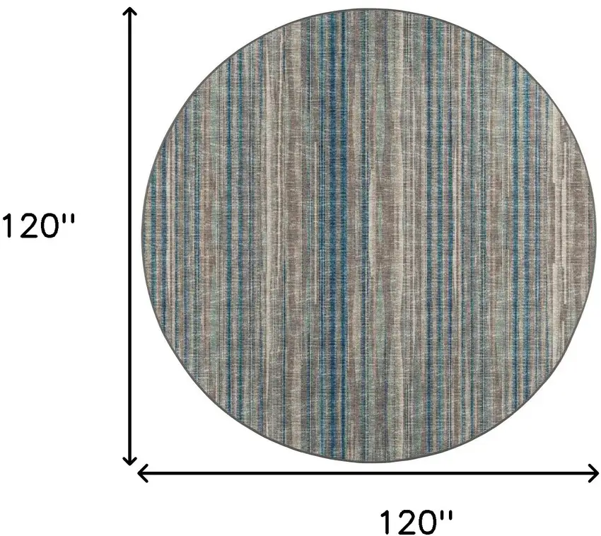 10' Brown Round Ombre Tufted Handmade Area Rug Photo 8