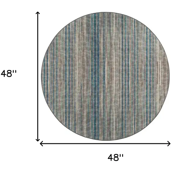 4' Brown Round Ombre Tufted Handmade Area Rug Photo 8