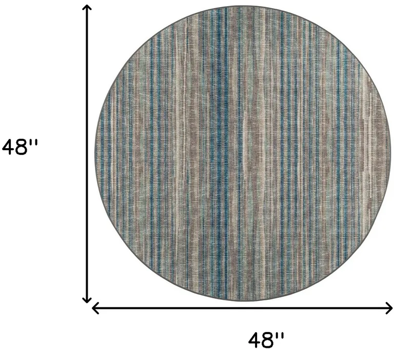 4' Brown Round Ombre Tufted Handmade Area Rug Photo 5