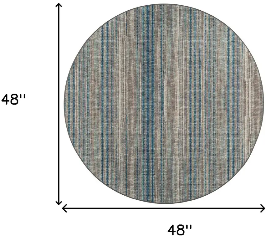4' Brown Round Ombre Tufted Handmade Area Rug Photo 8