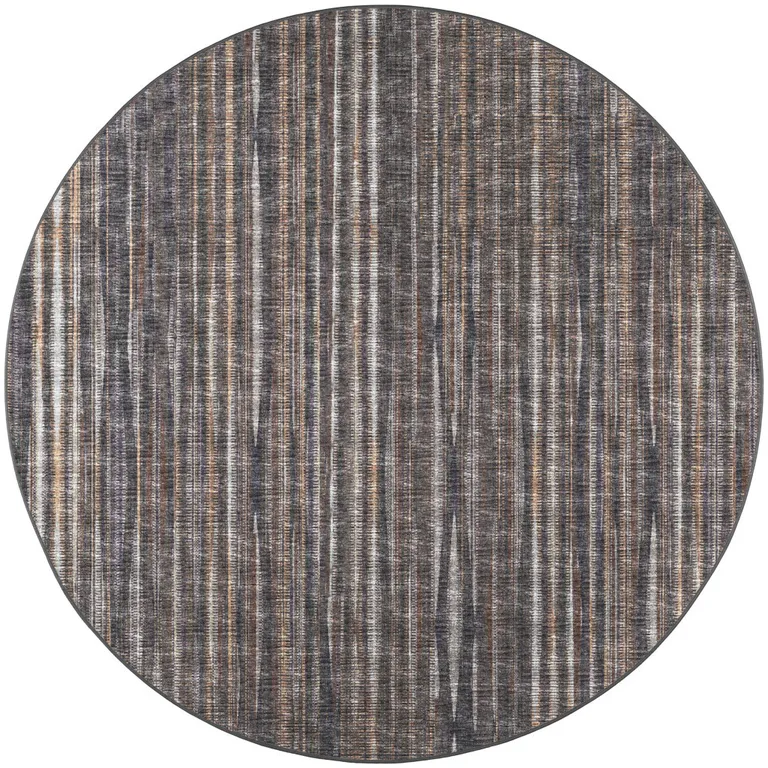 6' Brown Round Ombre Tufted Handmade Area Rug Photo 4