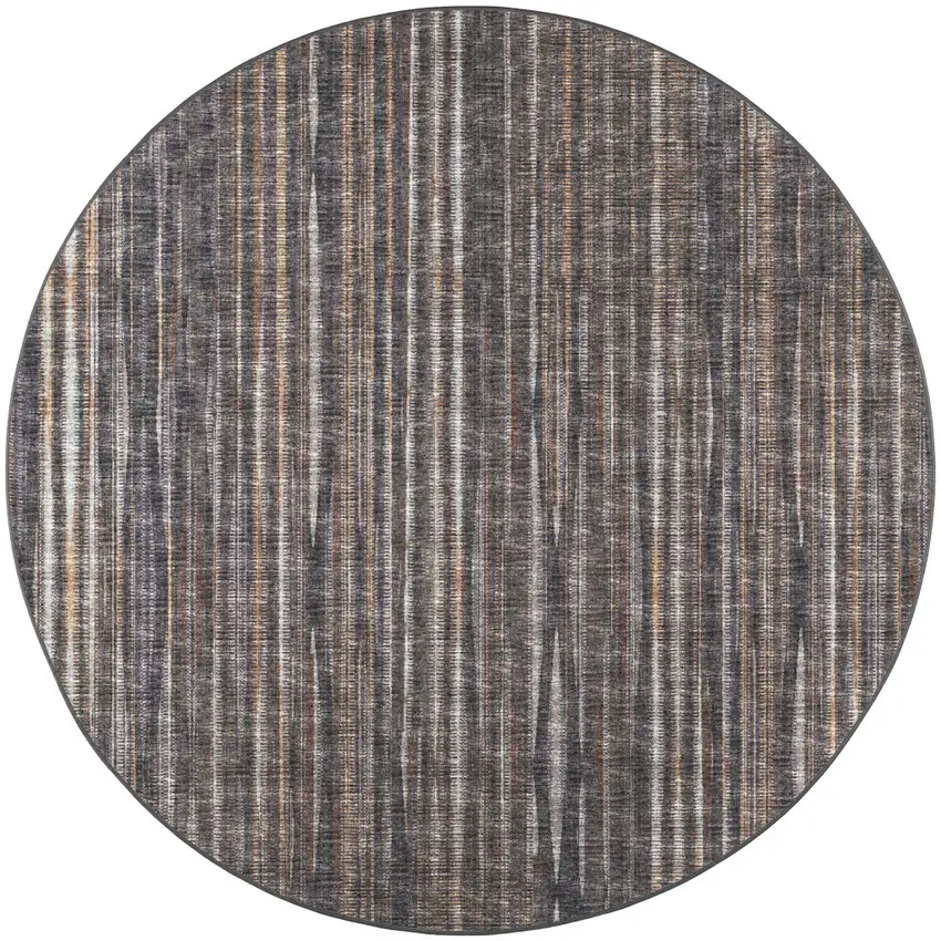 6' Brown Round Ombre Tufted Handmade Area Rug Photo 6