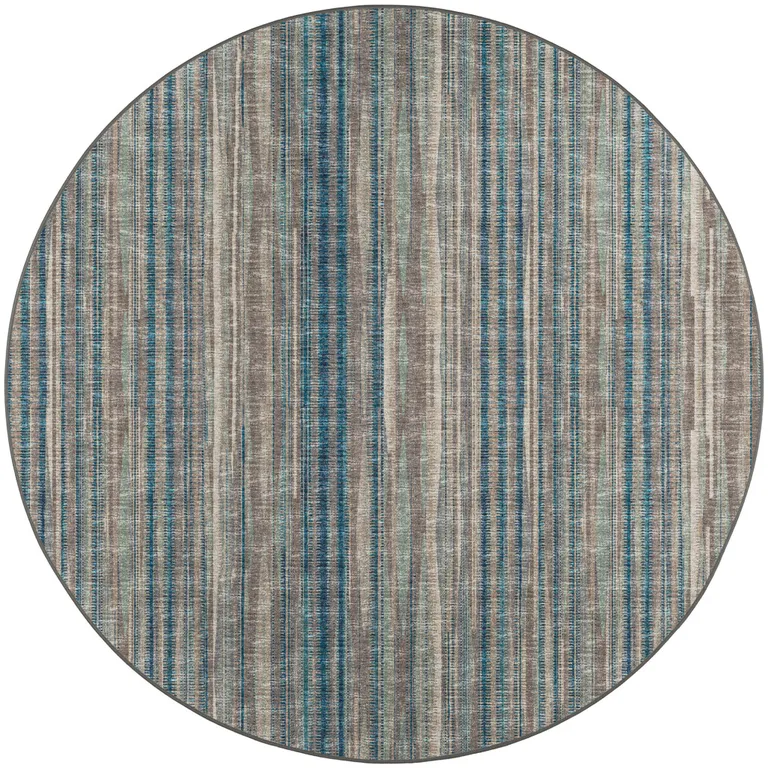 6' Brown Round Ombre Tufted Handmade Area Rug Photo 5