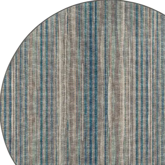 6' Brown Round Ombre Tufted Handmade Area Rug Photo 5