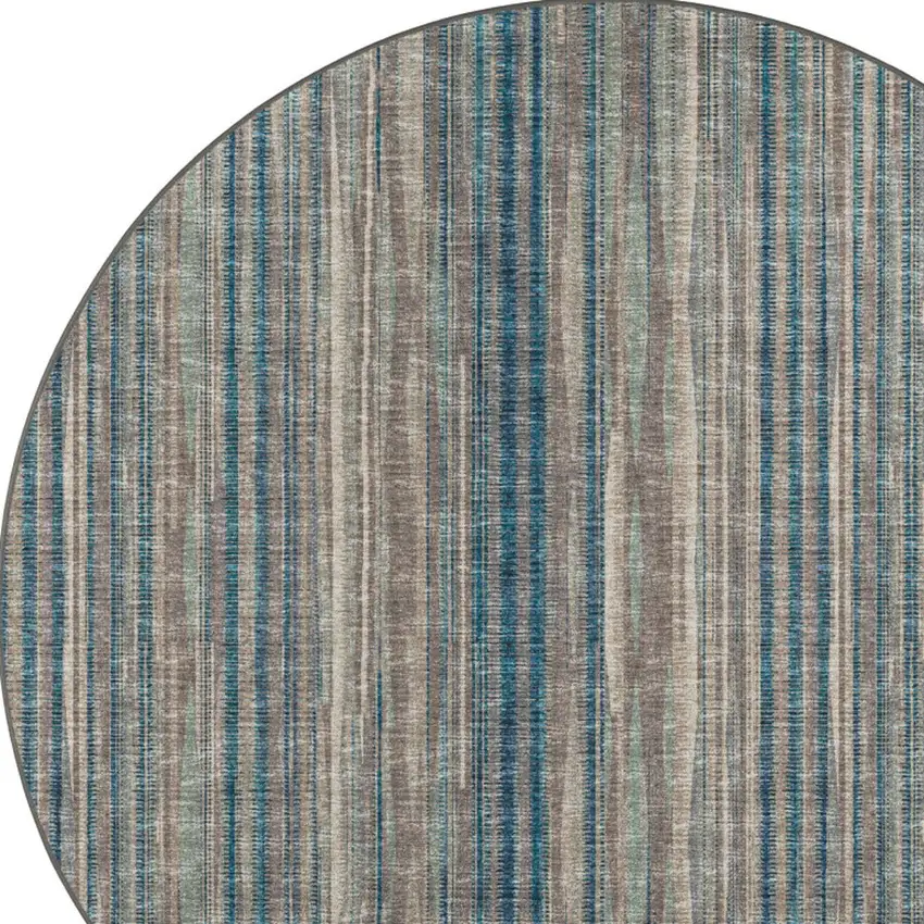 6' Brown Round Ombre Tufted Handmade Area Rug Photo 5