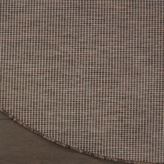 8' Brown Round Power Loom Area Rug Photo 9
