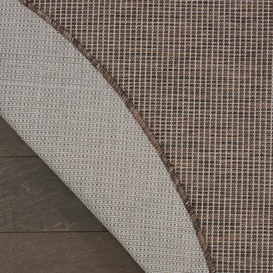 8' Brown Round Power Loom Area Rug Photo 6