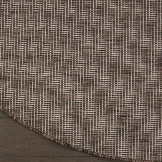 6' Brown Round Power Loom Area Rug Photo 8