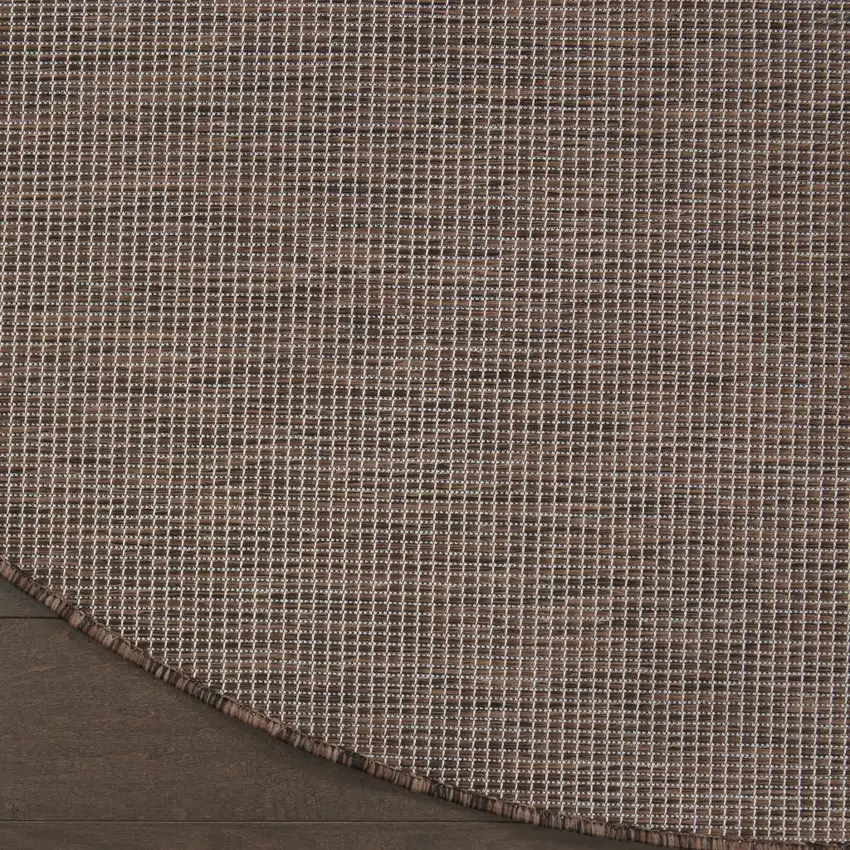 6' Brown Round Power Loom Area Rug Photo 8