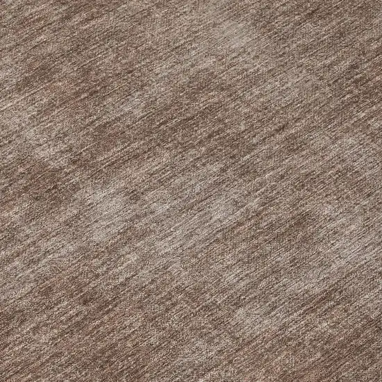 8' Brown Round Washable Indoor Outdoor Area Rug Photo 8