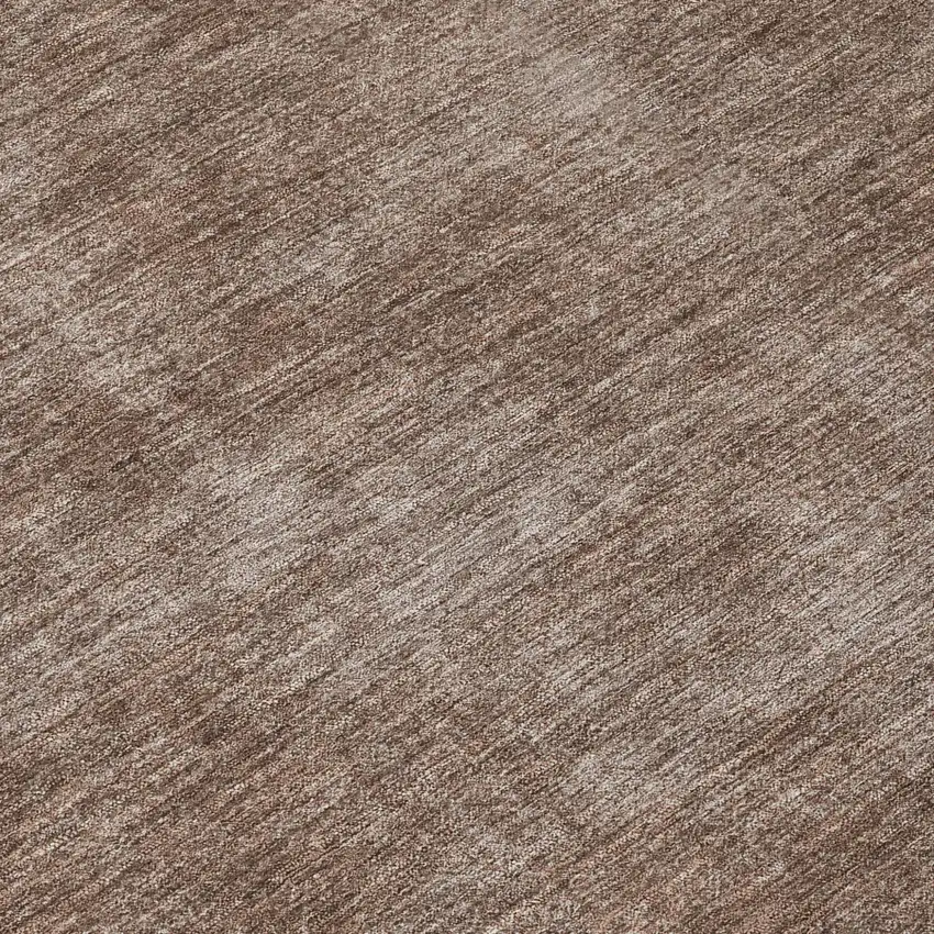 8' Brown Round Washable Indoor Outdoor Area Rug Photo 8