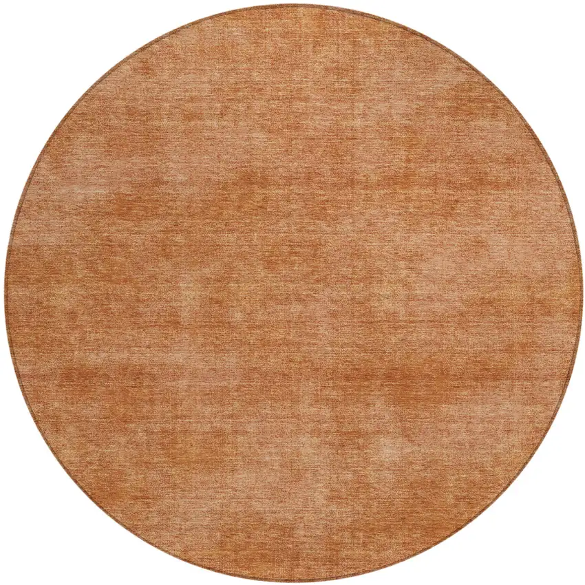8' Brown Round Washable Indoor Outdoor Area Rug Photo 2
