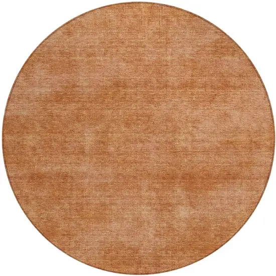 8' Brown Round Washable Indoor Outdoor Area Rug Photo 2
