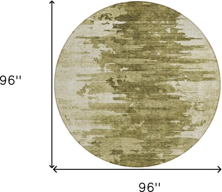 8' Brown Taupe And Beige Round Abstract Washable Indoor Outdoor Area Rug Photo 8