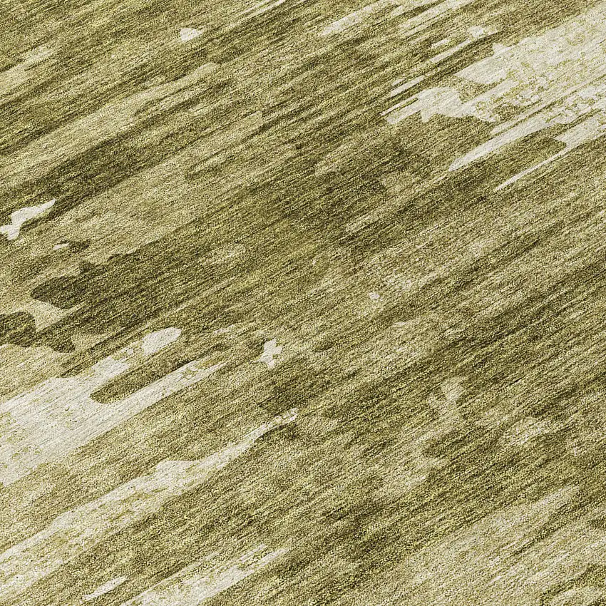 8' Brown Taupe And Beige Round Abstract Washable Indoor Outdoor Area Rug Photo 9