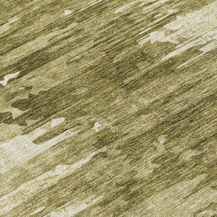 8' Brown Taupe And Beige Round Abstract Washable Indoor Outdoor Area Rug Photo 9