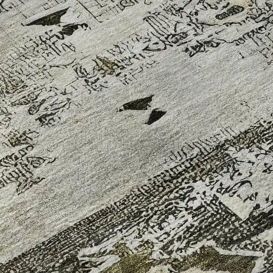 8' Brown Taupe And Beige Southwestern Washable Round Rug With UV Protection Photo 8