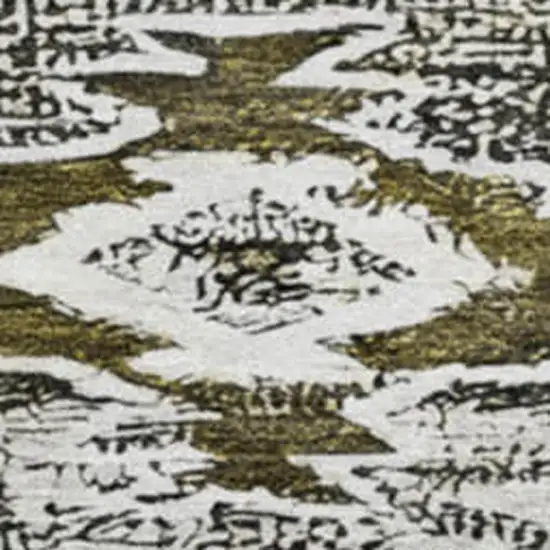 8' Brown Taupe And Beige Southwestern Washable Round Rug With UV Protection Photo 2