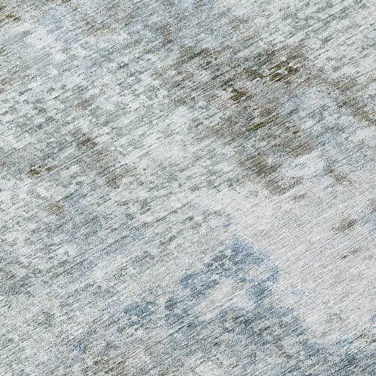 8' Brown Taupe And Gray Round Abstract Washable Indoor Outdoor Area Rug Photo 8
