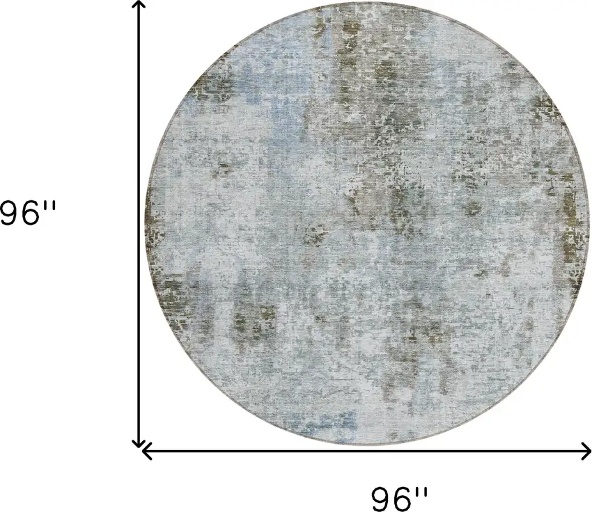 8' Brown Taupe And Gray Round Abstract Washable Indoor Outdoor Area Rug Photo 3