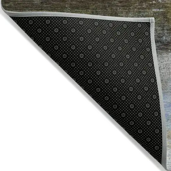 8' Brown Teal Blue And Blush Round Abstract Washable Indoor Outdoor Area Rug Photo 9