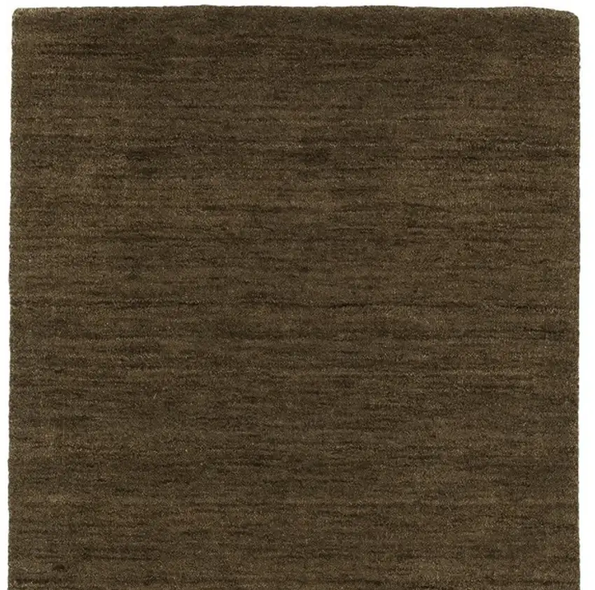8' Brown Wool Hand Tufted Runner Rug Photo 4