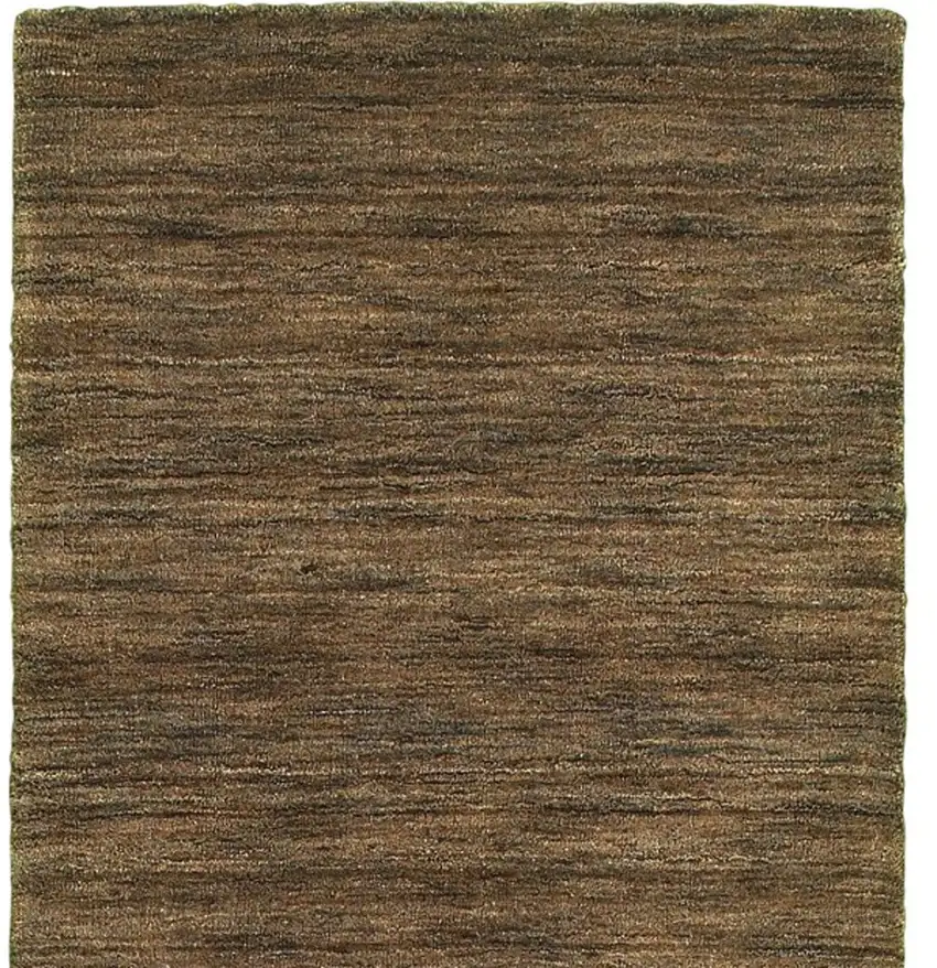 8' Brown Wool Hand Tufted Runner Rug Photo 4
