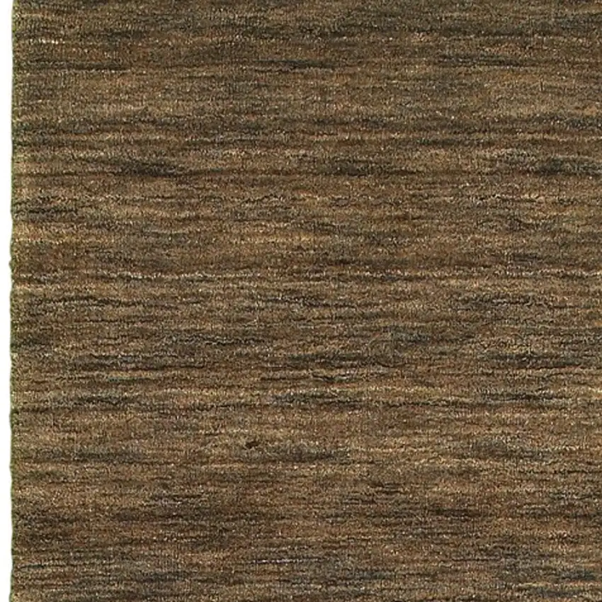 8' Brown Wool Hand Tufted Runner Rug Photo 5