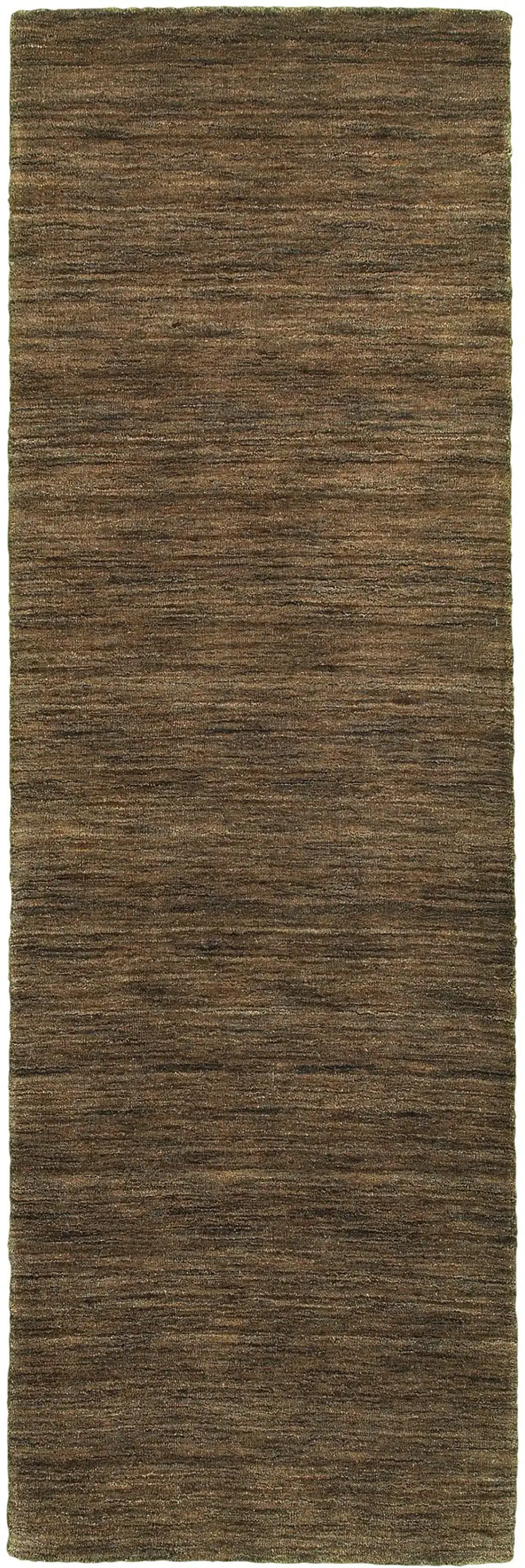 8' Brown Wool Hand Tufted Runner Rug Photo 2