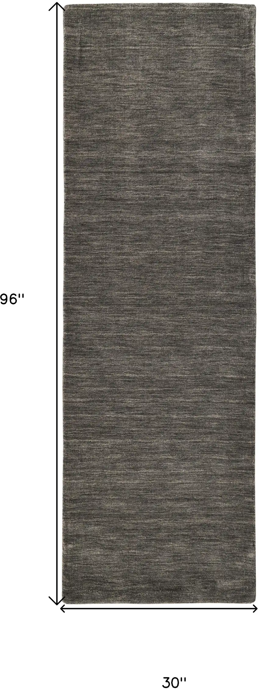8' Brown Wool Hand Woven Runner Rug Photo 3