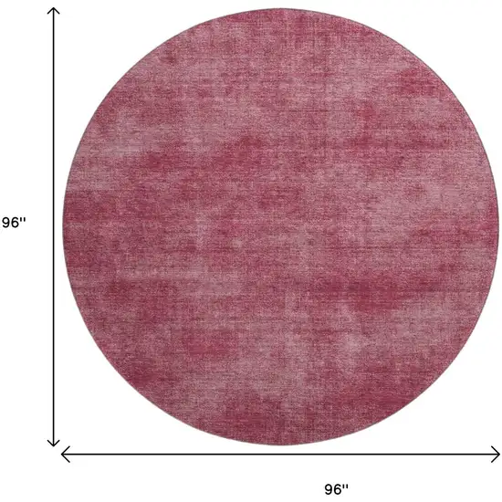 8' Burgundy And Blush Abstract Washable Round Rug With UV Protection Photo 9