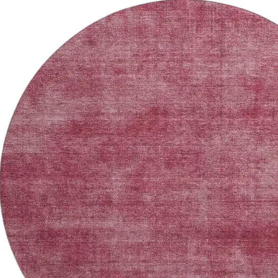 8' Burgundy And Blush Abstract Washable Round Rug With UV Protection Photo 2