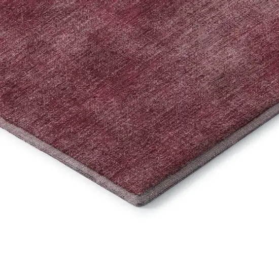 8' Burgundy And Blush Abstract Washable Round Rug With UV Protection Photo 6