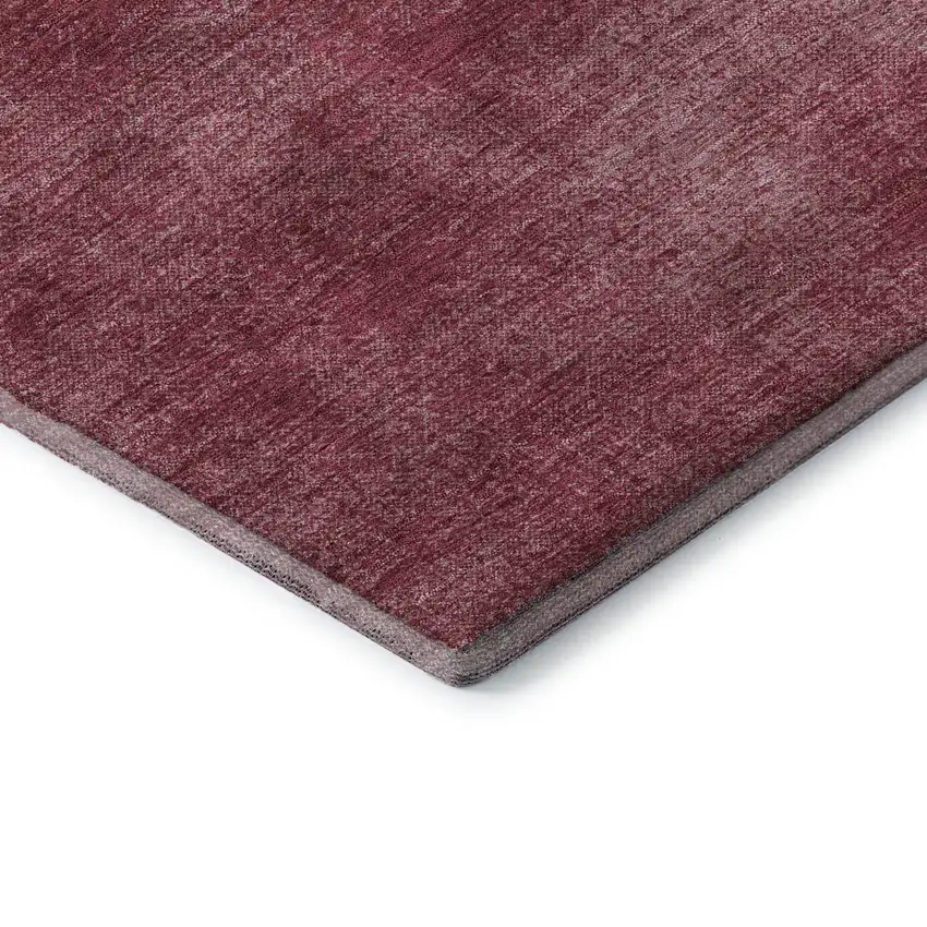 8' Burgundy And Blush Abstract Washable Round Rug With UV Protection Photo 6