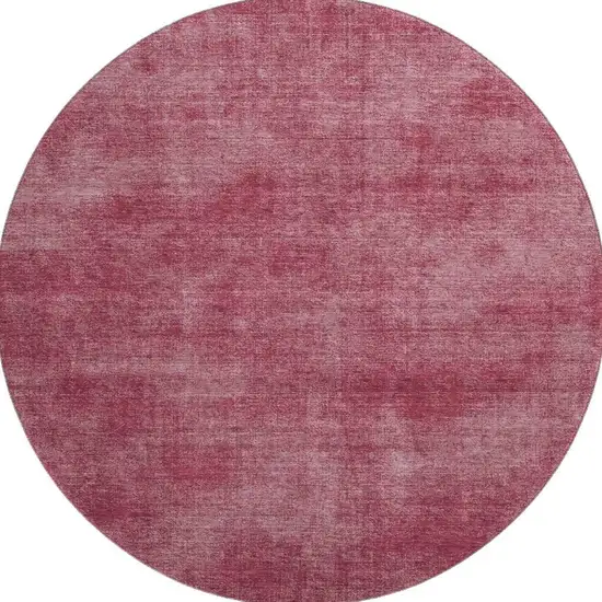 8' Burgundy And Blush Abstract Washable Round Rug With UV Protection Photo 3