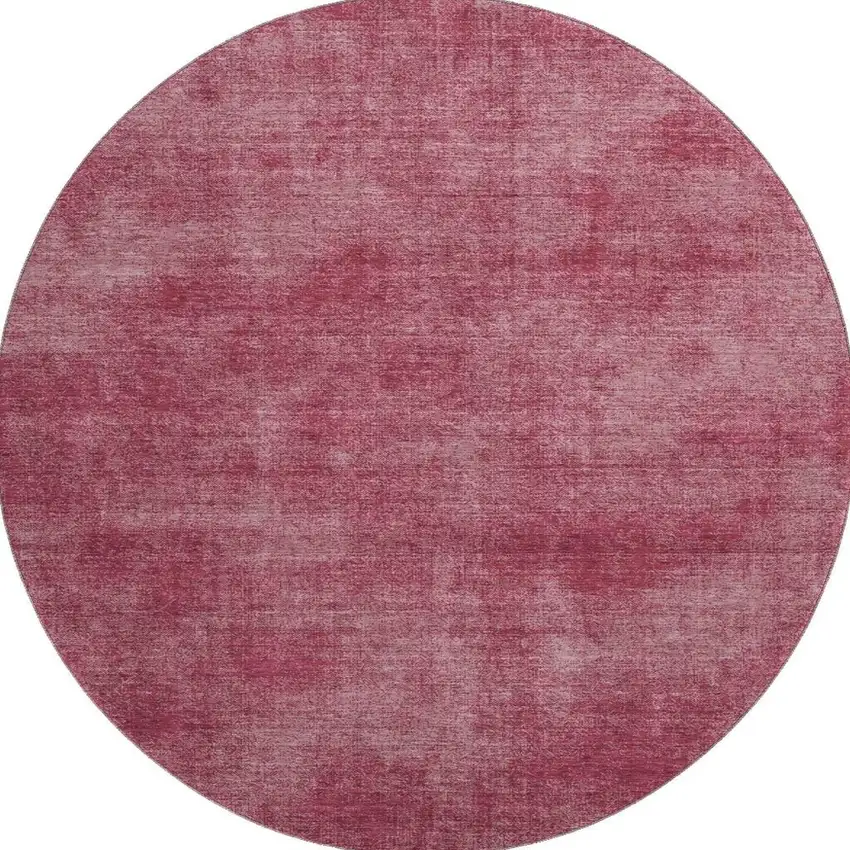 8' Burgundy And Blush Abstract Washable Round Rug With UV Protection Photo 3
