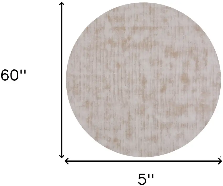 5' Champagne Round Hand Loomed Area Rug Photo 3